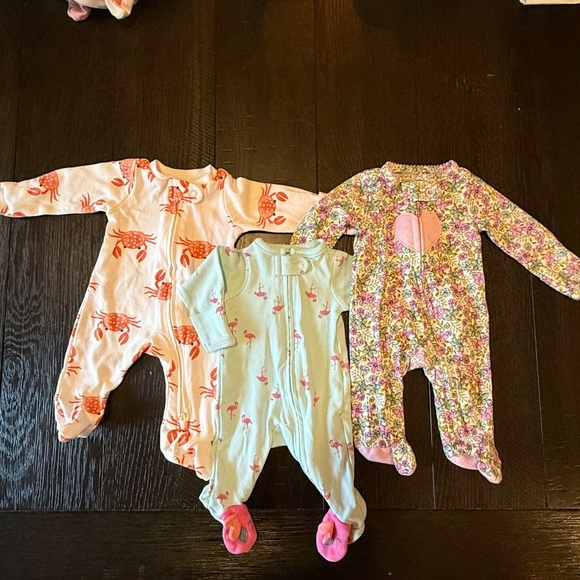 Preemie Girl Sleeper Bundle of 8 Sleep and Plays - Picture 4 of 6